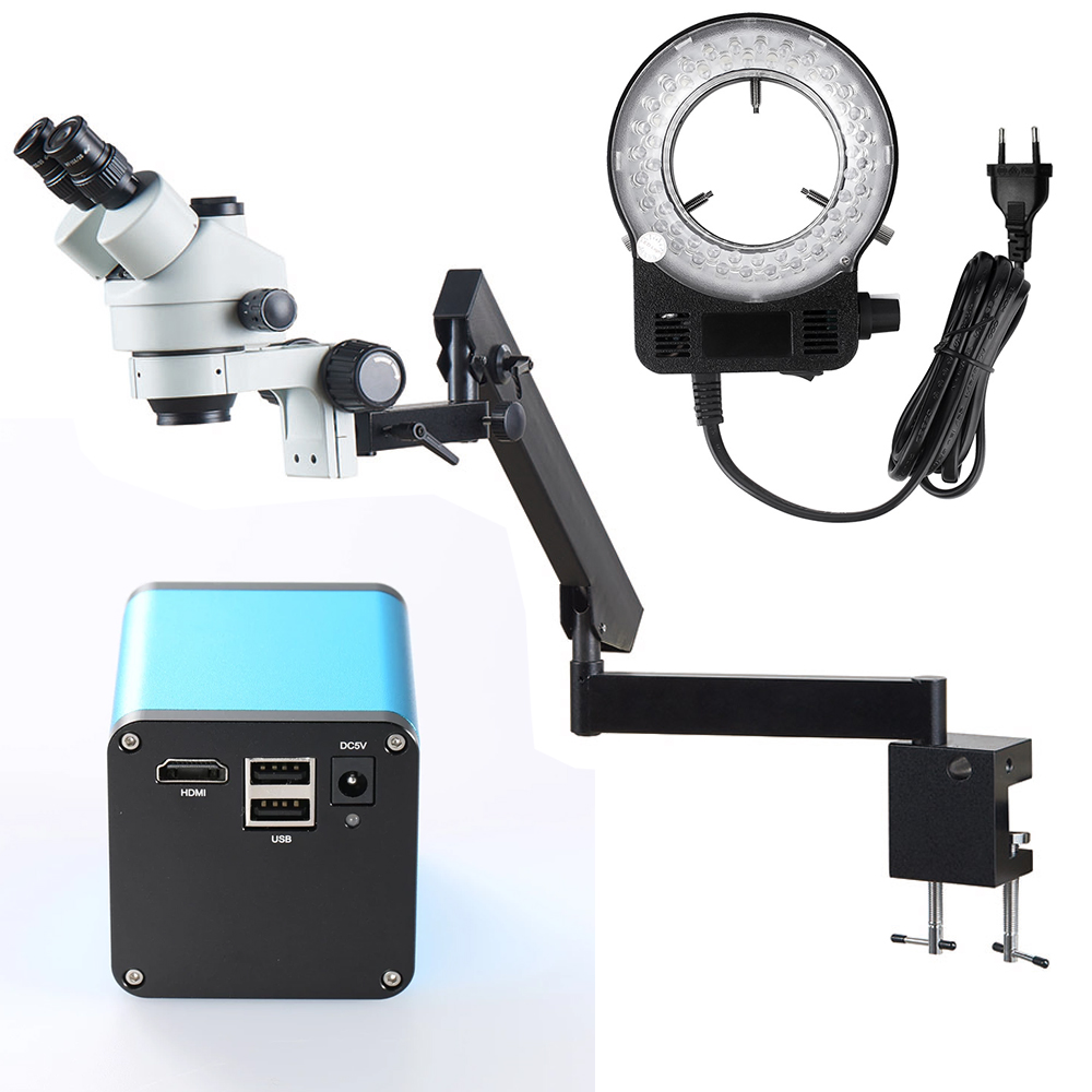 Verstellbarer Gelenkarm Faltba – Trinocular Stereo Microscope 7X-45X Bewertung und Preis